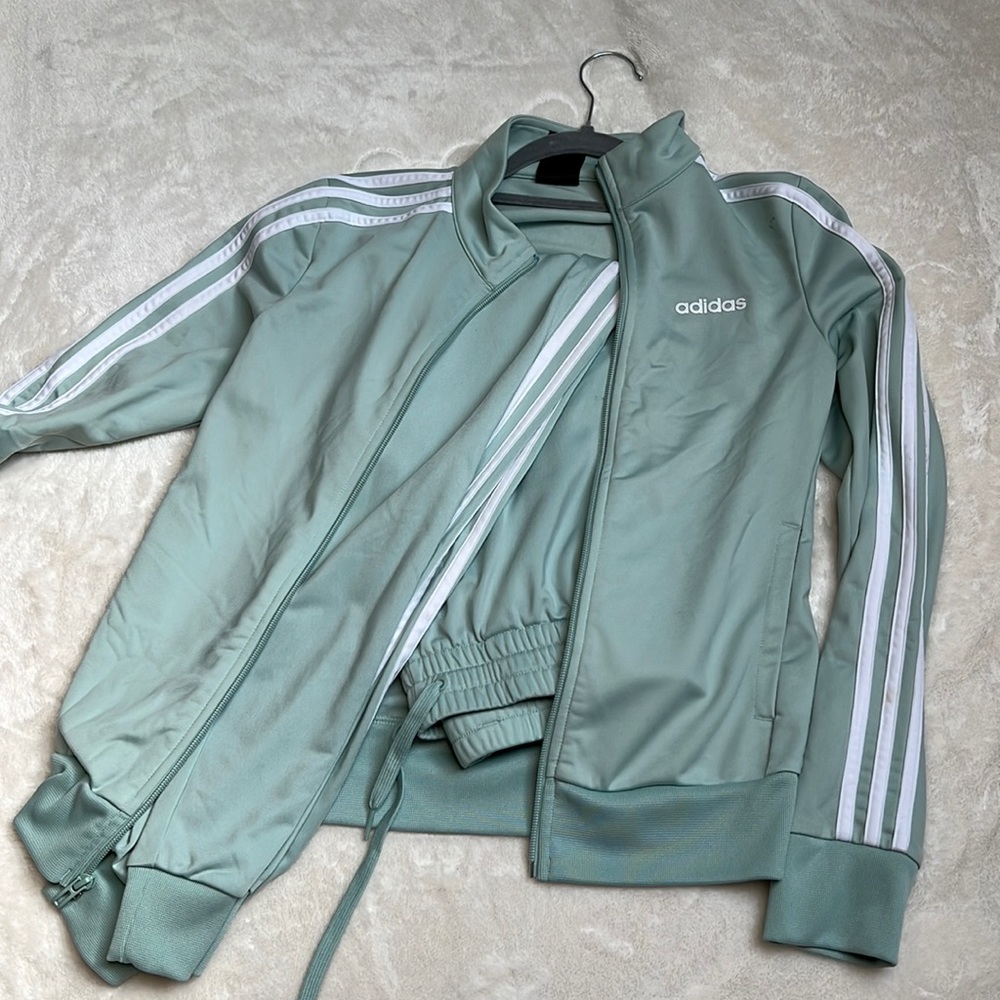 Mint green adidas tracksuit